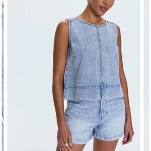 Pistola Denim Top Rue Pop Over Swing Shirt XS Sleeveless